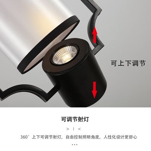 新中式小吊灯带射灯中国风书房玄关入户阳台吧台餐厅卧室床头灯具