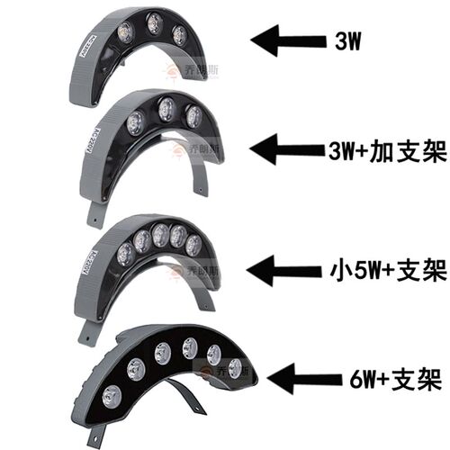 古建筑LED户外瓦楞灯3W5W月亮灯凉亭月牙瓦面投射灯黄光瓦片灯