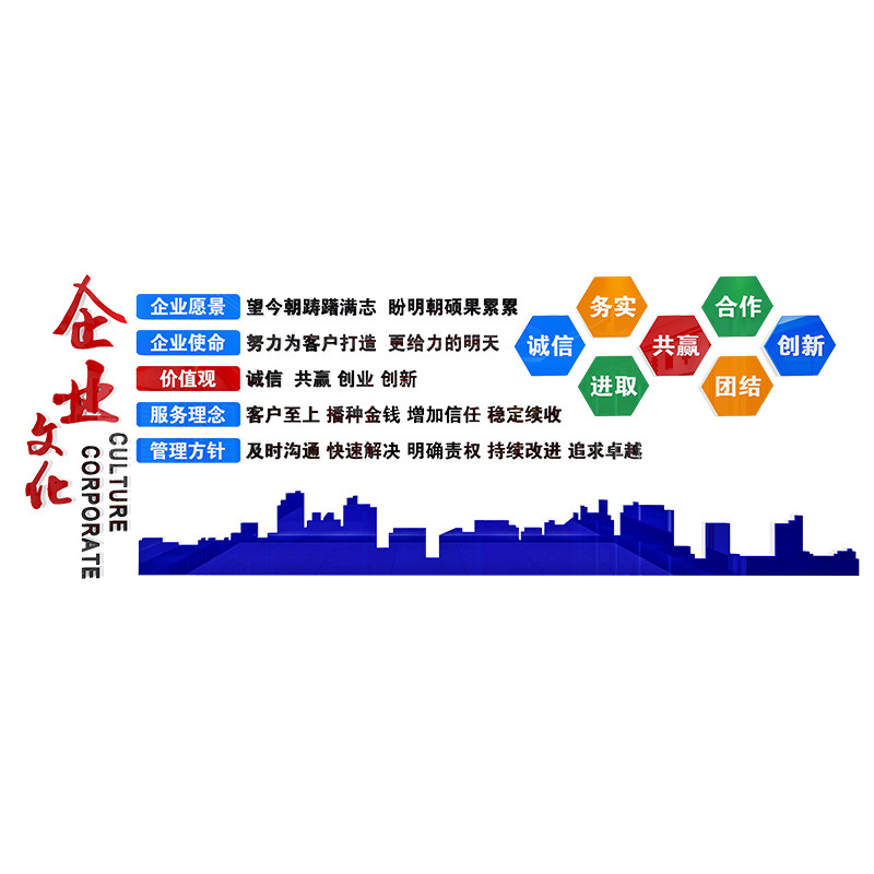 企业文化墙贴定制公司形象墙会议办公室背景墙面装饰布置励志标语图片