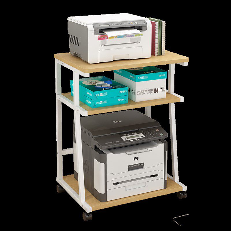 大型加高加宽落地带轮带刹车可移动三层打印机置物架家用办公收纳