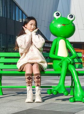 卡通青蛙大摆件雕塑户外商场网红打卡拍照牛蛙店门口迎宾落地装饰