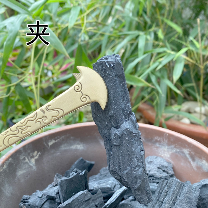 木炭夹不锈钢碳夹子煮茶炉配件火筷子烧烤橄榄炭火钳火箸铲