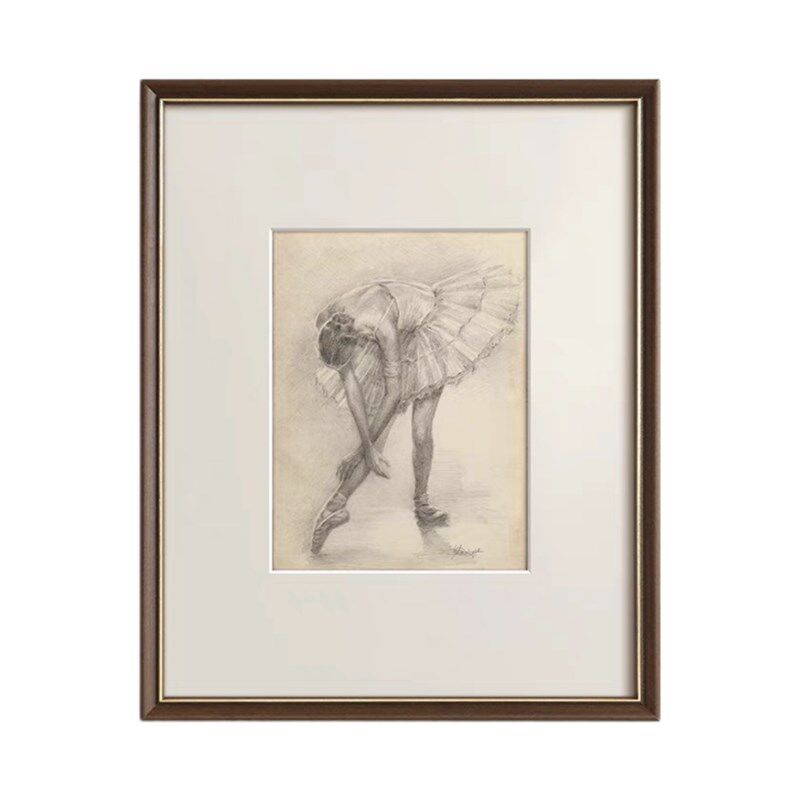 法式复古艺术芭蕾舞素描挂画琴房舞蹈教室壁画餐厅走廊墙面装饰画