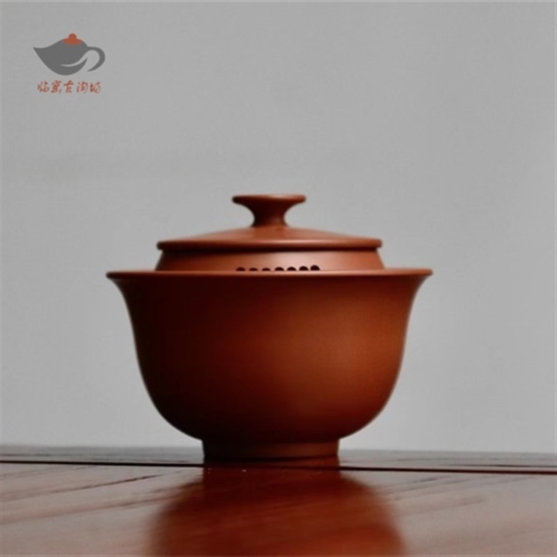 云南建水紫陶原矿二次复烧三才杯全手工制盖碗防烫功夫茶具泡茶杯