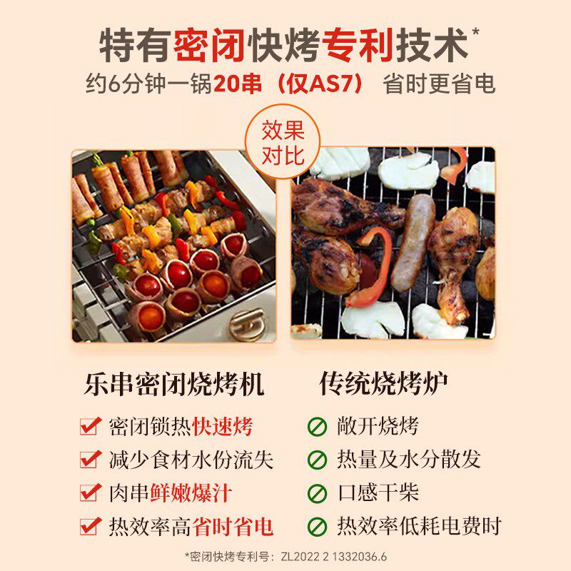 乐串烤串机全自动旋转家用烧烤机烤肉火锅无烟室内电烤炉盘烧烤炉