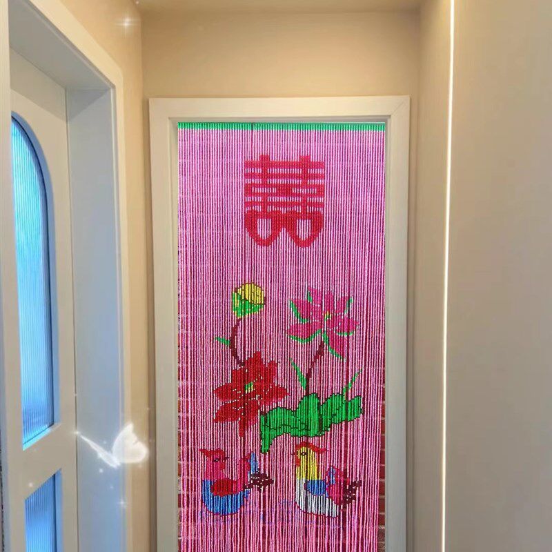 新款纯手工门帘玄关隔断珠帘挂帘家用屏风卫生间装饰帘成品