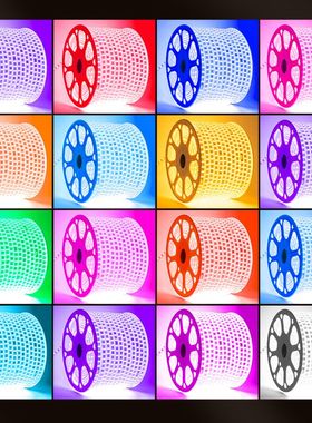 灯带led灯条变色七彩智能吊顶遥控软灯带三色防水客厅220v彩灯rgb