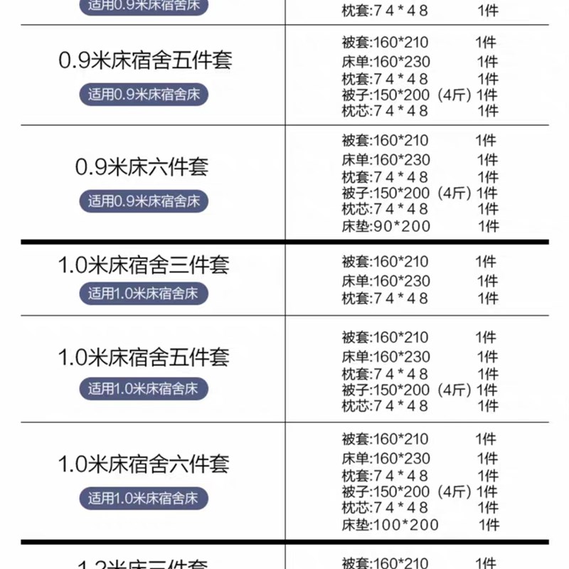 学生宿舍被子一整套全套装被褥宿舍男生灰床上六件套6件五件套0.9