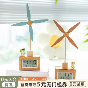 阿楹 可爱艺术简约电子钟表桌面时间温度湿度显示器儿童卧室摆台