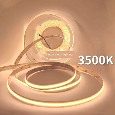准色温线性12V24V自粘COB3500K无光斑LED灯带展柜设备5mm8mm灯条
