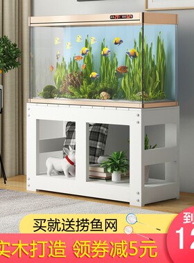实木鱼缸架子鱼缸底座底柜松木鱼缸桌简易家用防水水族箱底柜定做