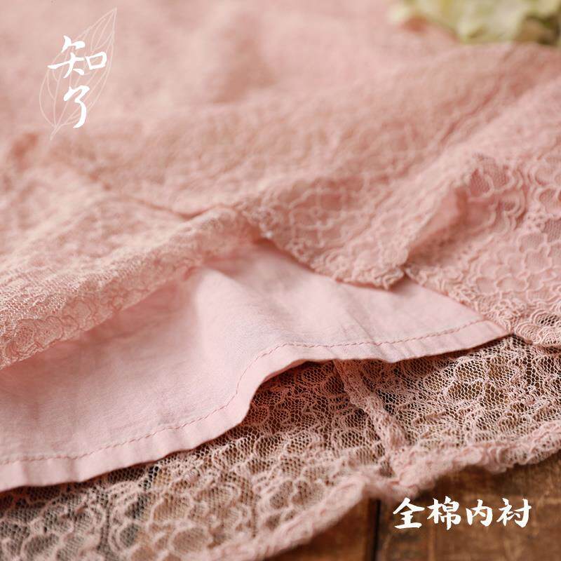 知了童装 女童夏装蕾丝裙儿童旗袍新式改良中国风连衣裙 K3592