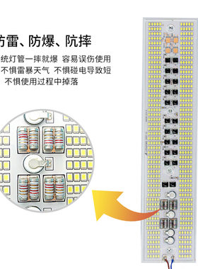 led光源板灯条超亮50瓦100w超亮灯泡200w防水300w替换光源工地灯