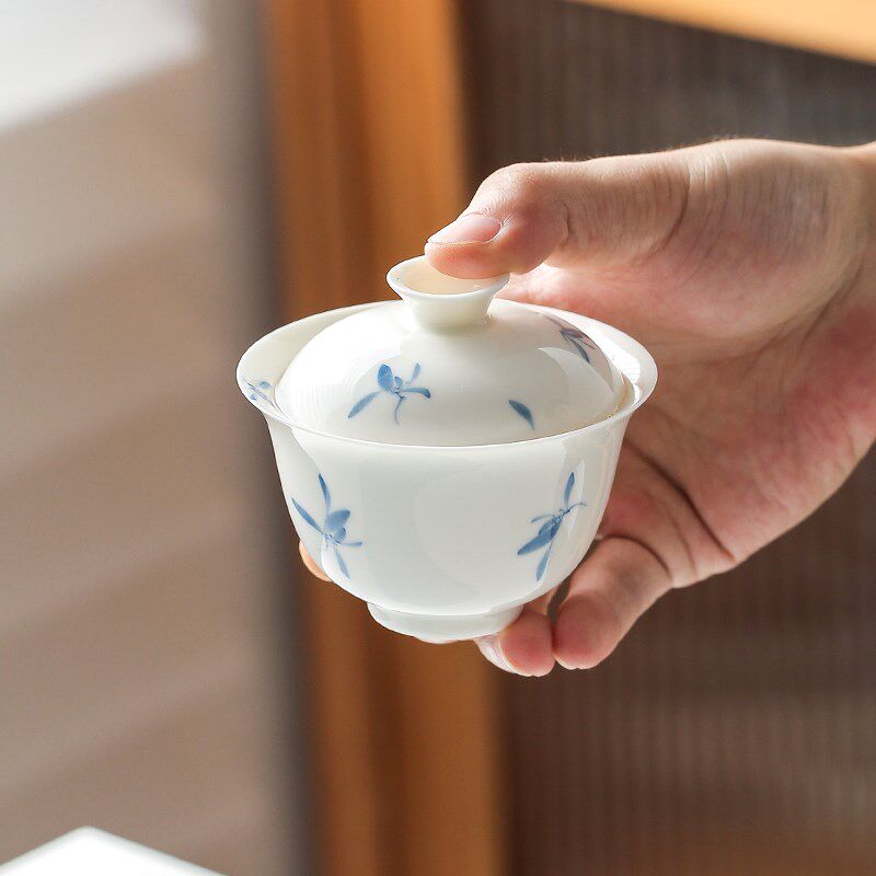 茶人行囊便携式旅行茶具茶事收纳包纯手绘秋水兰花快客杯露营茶具