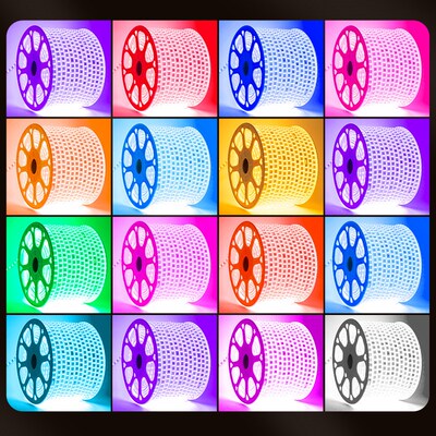 灯带led灯条变色七彩智能吊顶遥控软灯带三色防水客厅220v彩灯rgb