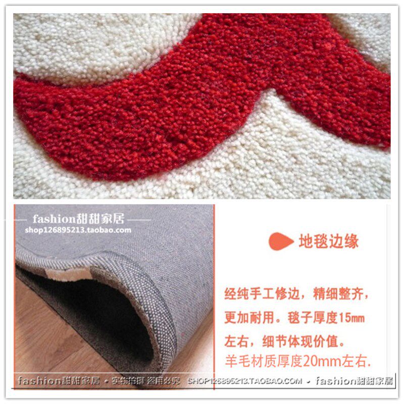 新品简约极简线条黑白地毯卧室床边客厅茶几创意加密手工地毯定做