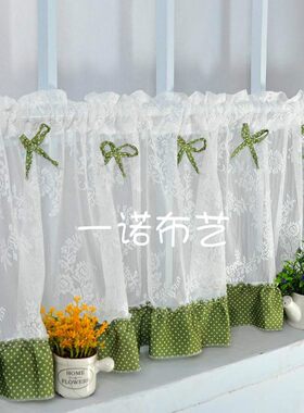 田园乡村短纱帘半帘夏季薄门帘飘窗短帘咖啡帘柜帘隔断装饰帘定做