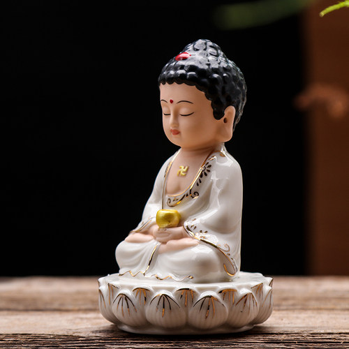 创意精品手工艺品陶瓷古典佛像如来观音菩萨中式家居车载平安摆件