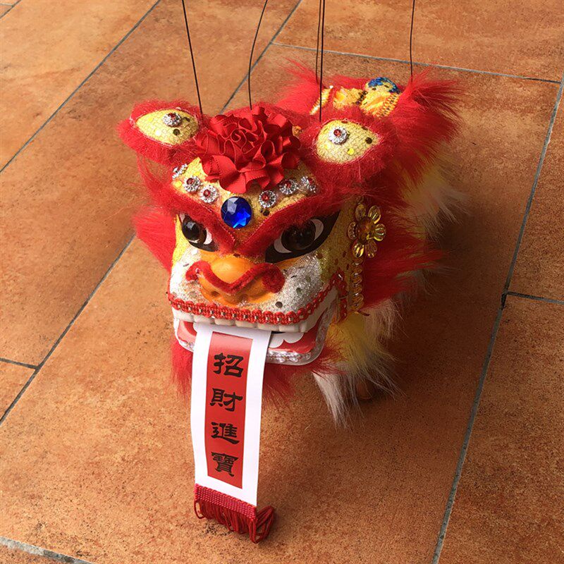 中国风儿童木偶狮子 中国北狮子 提线木偶狮子儿童手玩