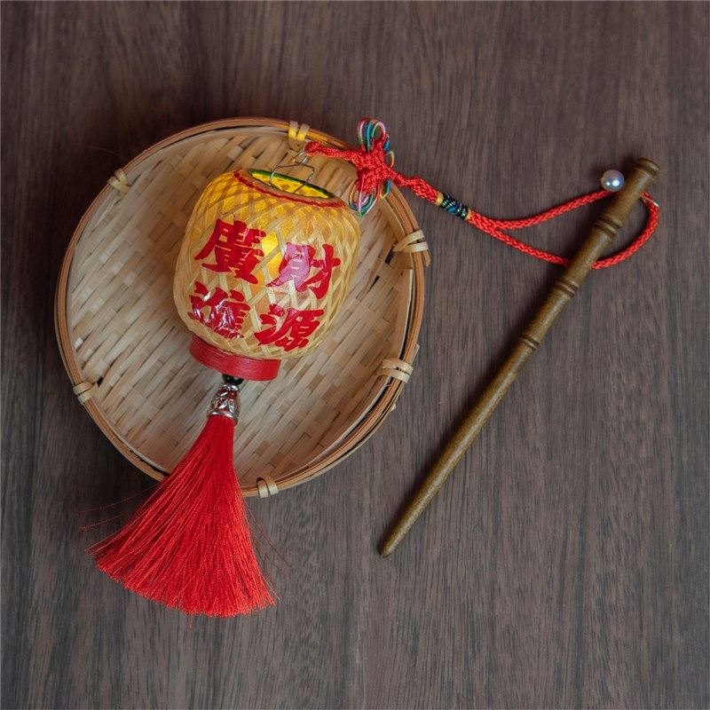 油纸灯笼圆笼款竹编小灯笼节日喜庆灯笼古风中式装饰手提一个装