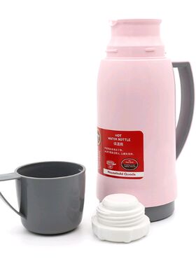 玻璃内胆保温杯大容量塑料外壳玻璃保温壶小型家用热水瓶泡茶杯