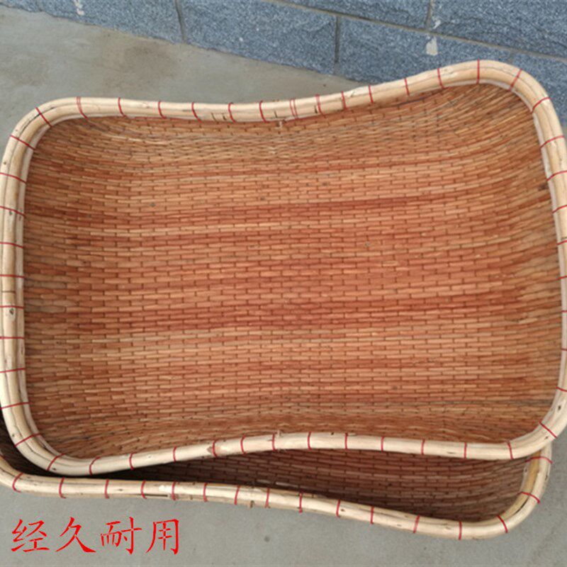 长方形大小号柳编笸箩簸箕手工柳条编织馒头干果炒货收纳筐篮竹编