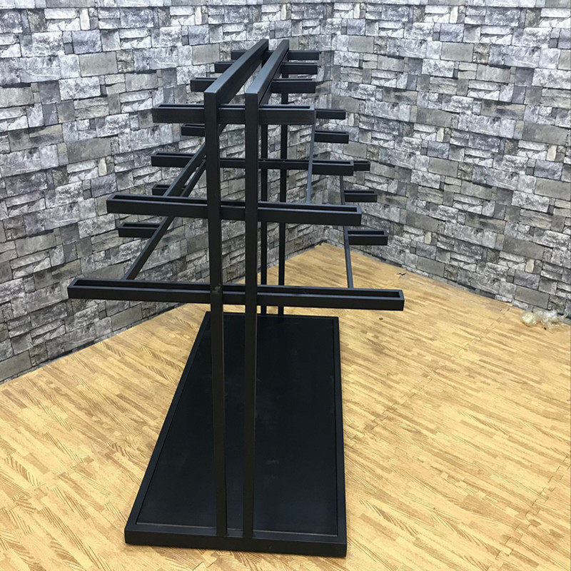 服装店移动裤子货架男女落地式双面多层陈列展示柜铁艺裤台中岛