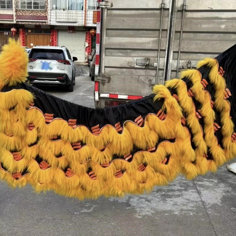 精品纯羊毛狮被加狮裤人造毛狮被舞狮 醒狮南狮醒狮子裤狮被