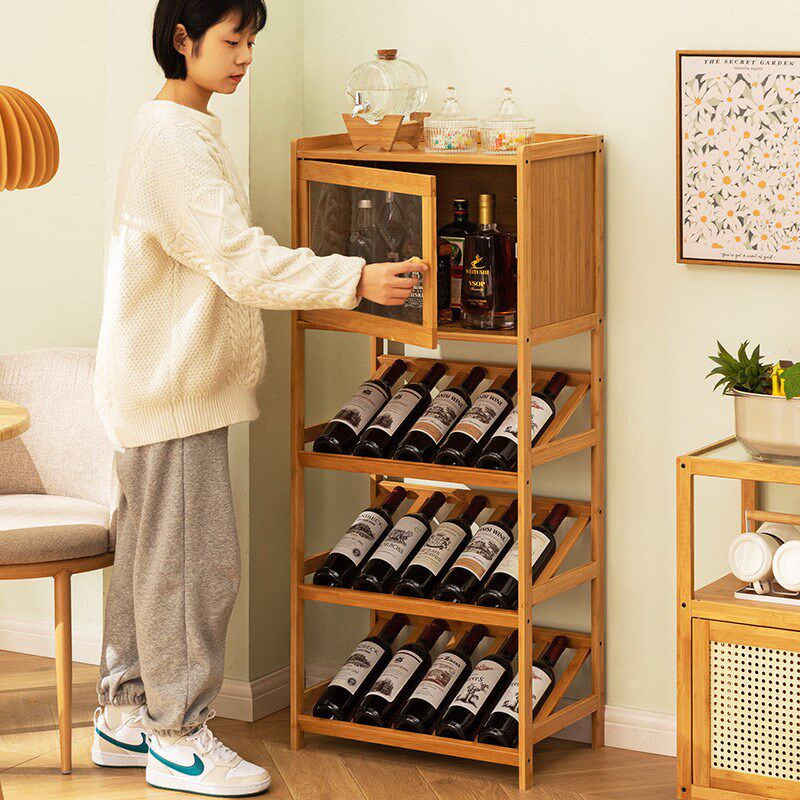 落地红酒架客厅酒柜摆件斜放多层家用红酒柜架子置物架简易酒架