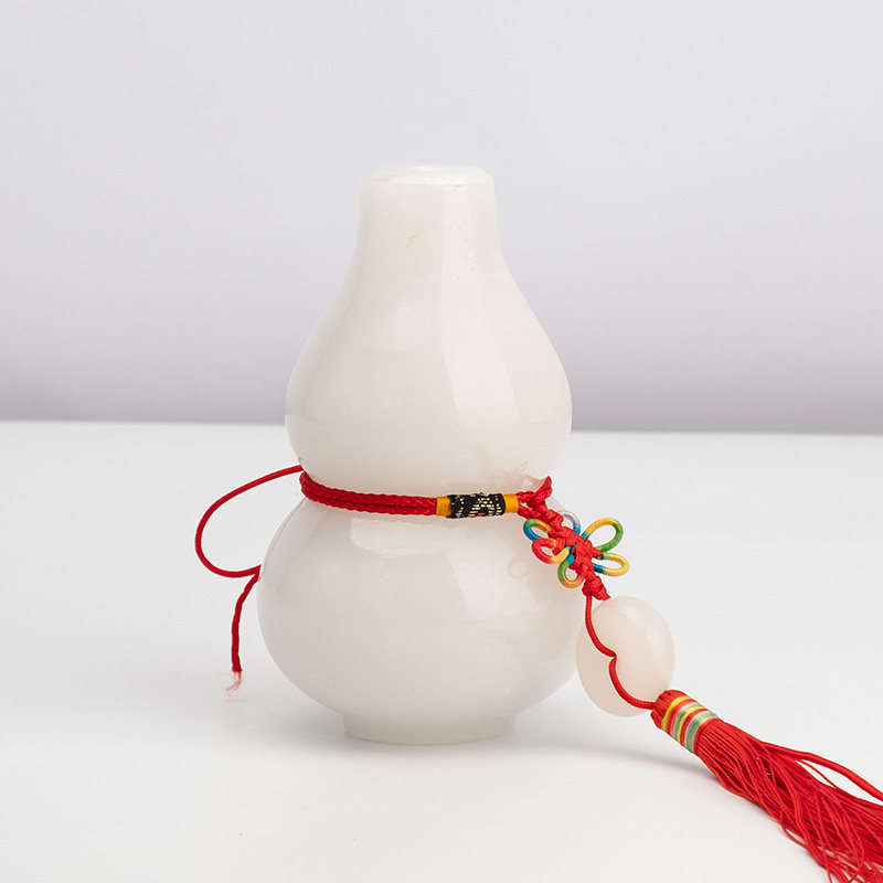 福雅禄白玉葫芦摆件福禄家居客厅吉祥中式摆设玄关电视桌柜装饰品