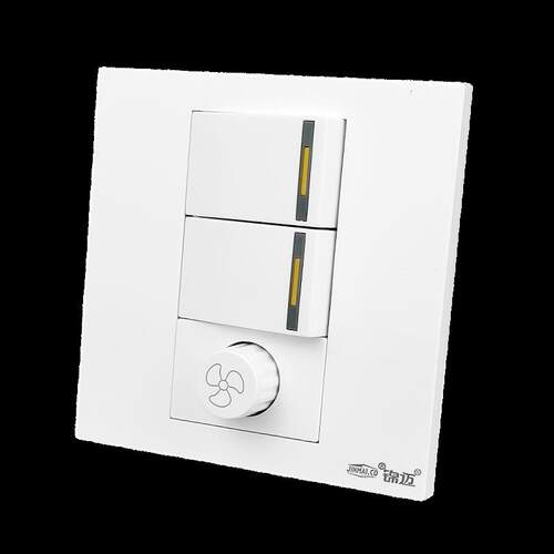 锦迈二开调光调速开关220V两位双控带500W无极吊扇调速器/调光LED