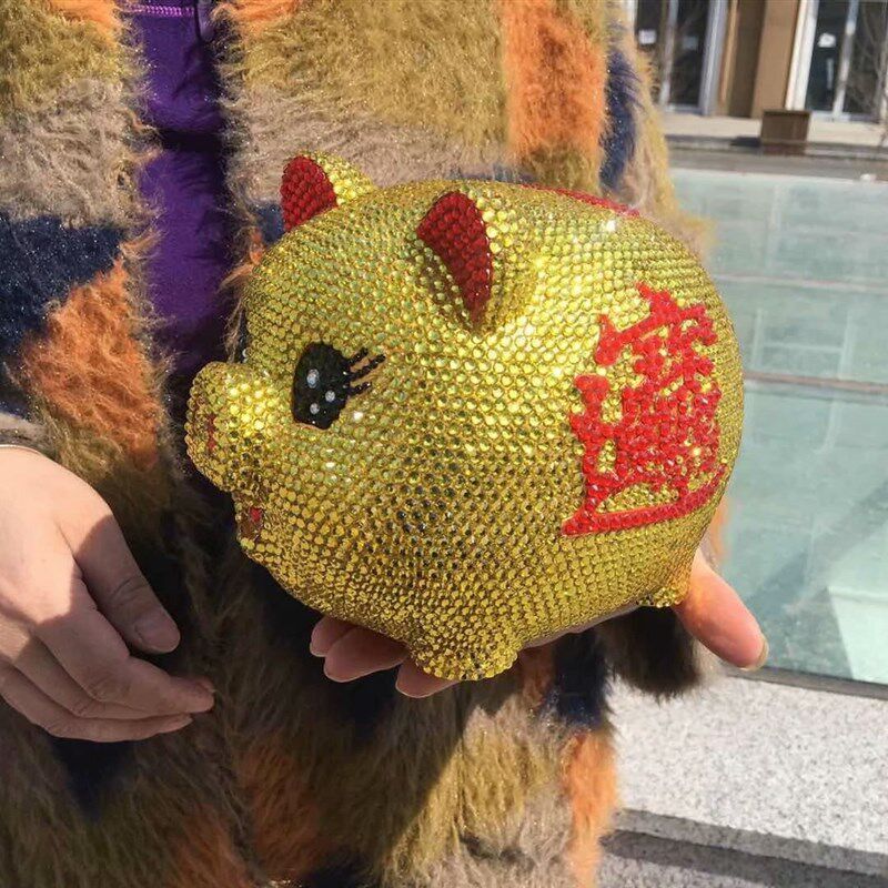 贴钻生肖猪年卡通金猪大号存钱罐小猪猪儿童储蓄罐储钱罐防摔礼物