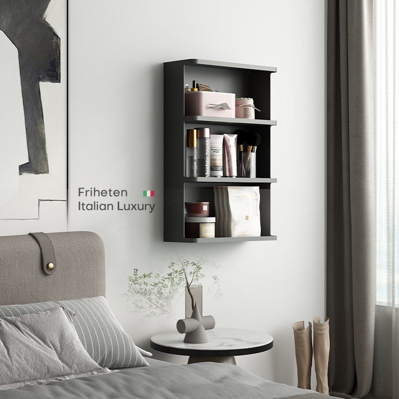 意式浴室收纳架卧室墙壁化妆品置物架厨房架子挂墙多层储物架层架