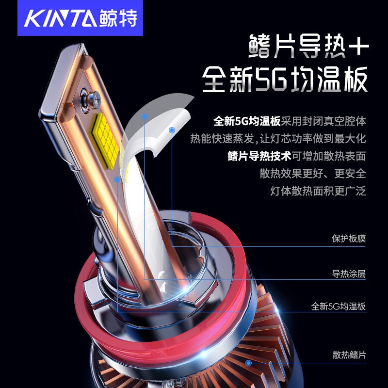 适用观致3led前大灯专用近光灯远光灯车灯改装强光激光超亮大灯泡