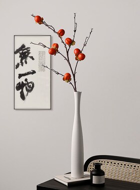 禅意陶瓷细长花瓶摆件客厅插花绿植入户玄关电视柜壁龛高级感装饰