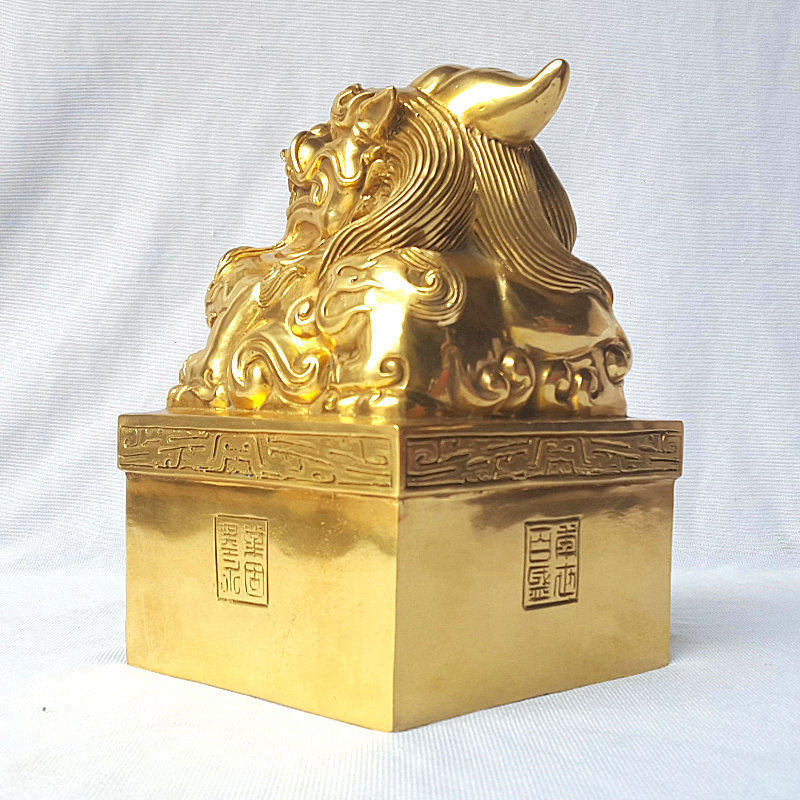 铜公貔貅印章独角皮休玉玺中式摆件家居办公饰品黄铜工艺品可刻字