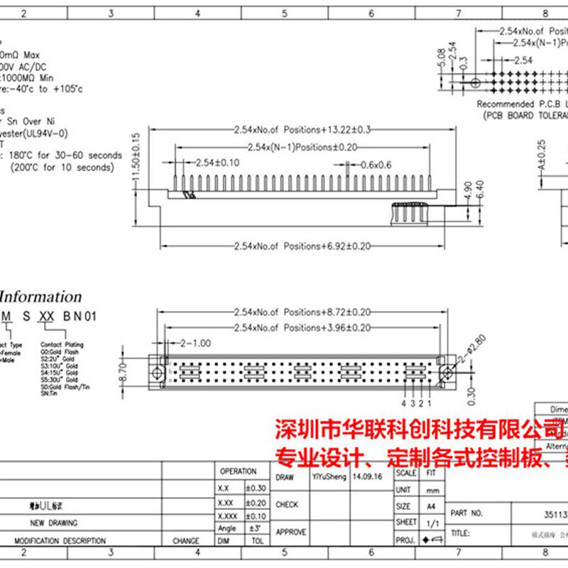 欧式插座396公座 3*32P 96P 9001-11961C00A 2.54MM端子台转接板