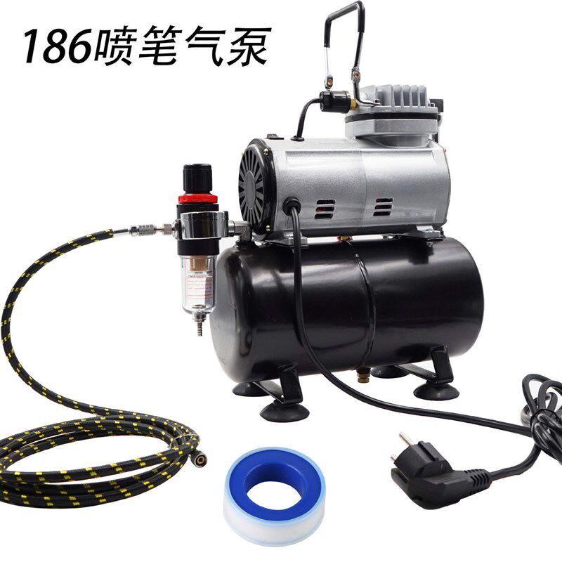 微型无油静音空压机 迷你喷笔模型气泵AC-18B 喷画DIY修补小喷泵