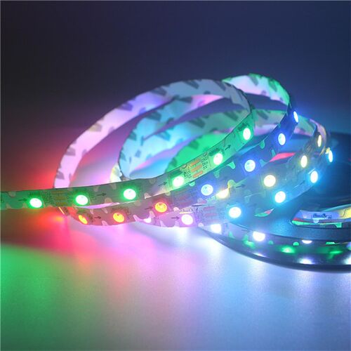 S型幻彩灯带5V WS2812B内置IC窄板可折叠弯曲12V全彩流水LED灯条