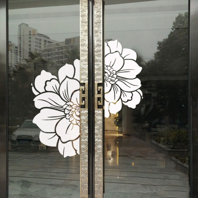 花朵厨房推拉门窗花纸玻璃贴纸简约家用阳台浴室移门贴画装饰自粘