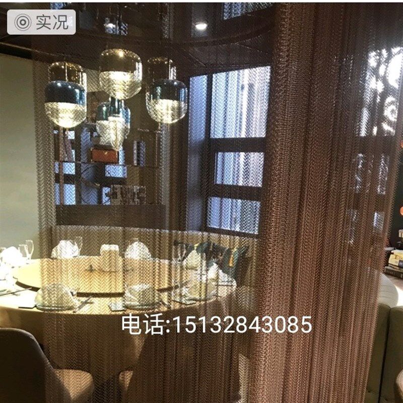 古铜色金色玫瑰金等金属窗帘金属装饰网帘垂帘隔断帘酒吧金属网帘