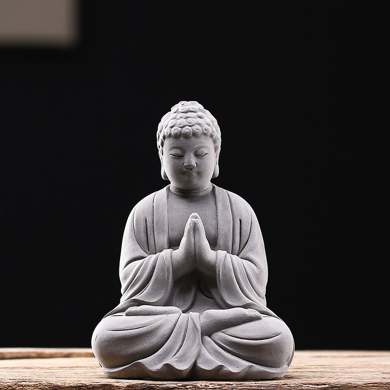 中式水泥释迦摩尼佛佛像半身佛头摆件庭院园艺摆设鱼缸造景装饰品