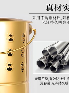 不锈钢烧纸桶家用烧金桶室内锡箔元宝桶焚烧炉化宝桶聚宝盆焚化炉