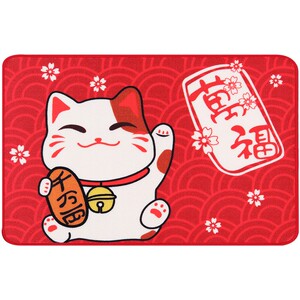惠多地垫进门踏脚垫红色喜庆门垫家用吸水防滑垫子欢迎光临招财猫