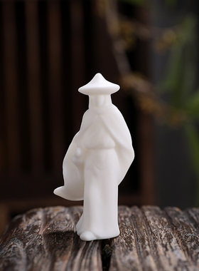茶宠小摆件禅意精品茶道陶瓷茶具配件迷你茶盘小花盆配景鱼缸造景