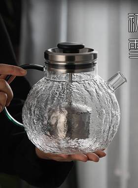 耐高温玻璃泡茶壶带过滤大容量茶水分离拉杆煮茶器套装电陶炉专用