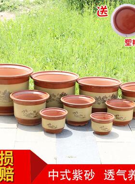 玉树专用盆花陶瓷特价特大花盆盆兰花盆紫砂花盆落地陶土粗陶花盆