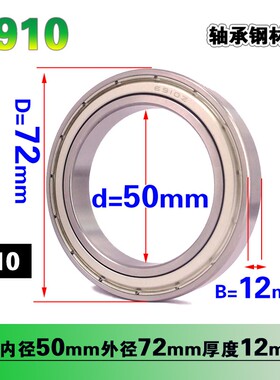 NGF深沟球薄壁轴承6910ZZ  RS 61910内径50mm外径72mm厚度12mm