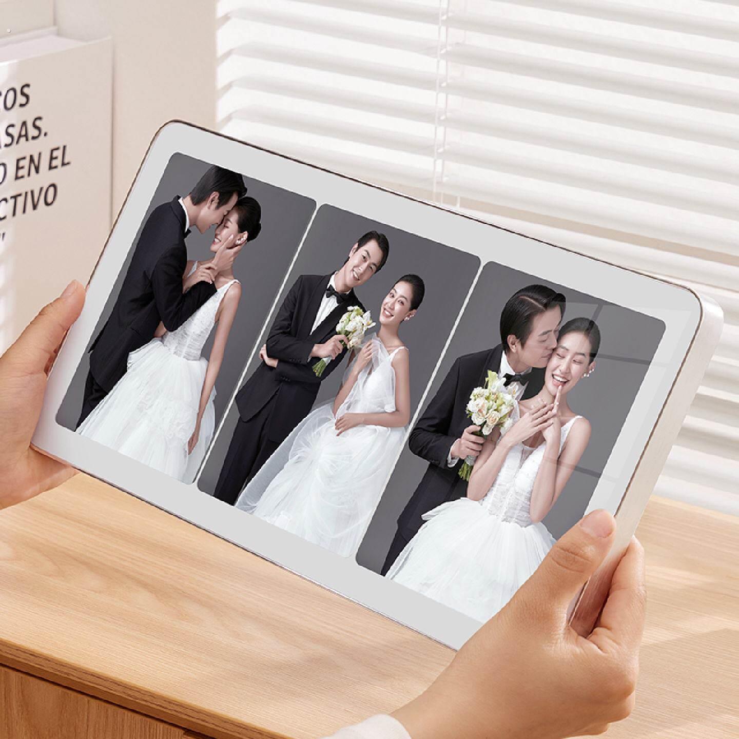 婚纱照片定制相框摆台三宫格相框加冲印洗结婚照相片放大制作相框
