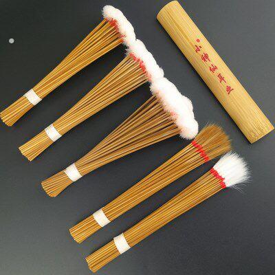 采耳工具毛棒组合棕竹柄鹅毛棒老竹柄鸡毛刷掏耳朵毛毛按摩耳清洁